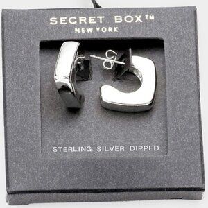 STERLING SILVER SQUARE HOOP EARRINGS